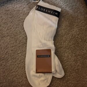 Florsheim Ribbed White Dress Socks